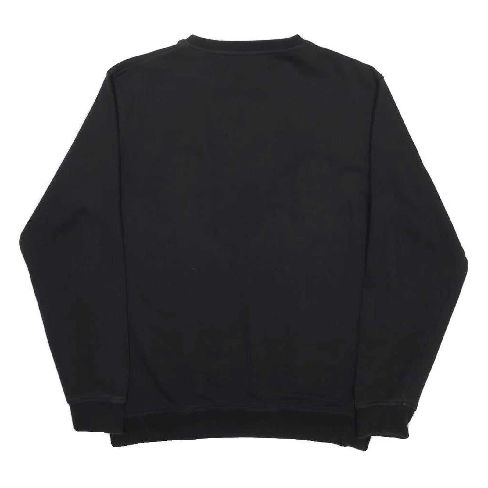 KAPPA Mens Black XL Crew Neck Sweatshirt Cotton Blend Pullover Logo Graphic