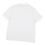 CALVIN KLEIN Mens White & Grey Striped Short Sleeve Polo Shirt M Cotton Blend
