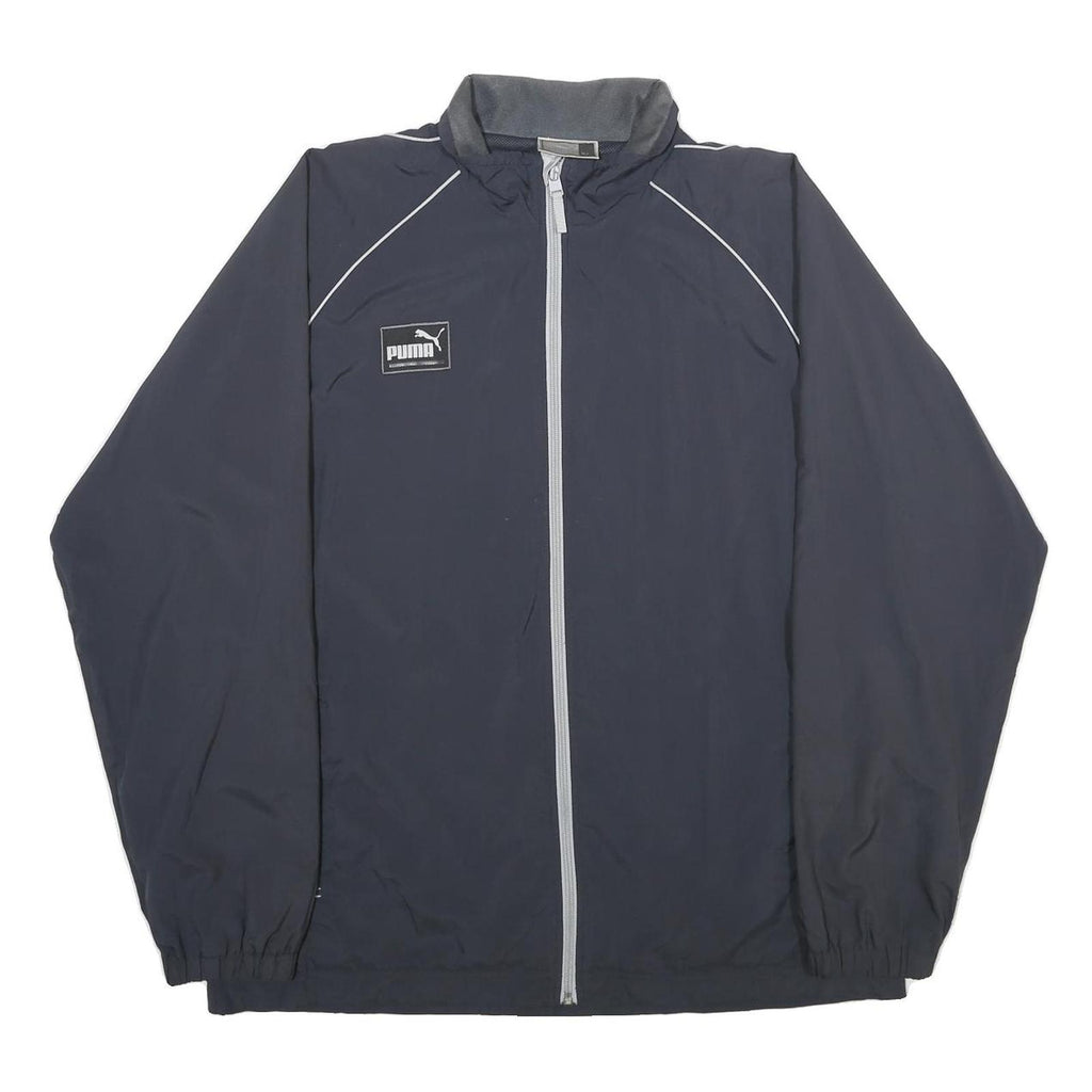 PUMA Mens Black Zip Jacket XL Polyester Plain Athletic Sports Casual Lightweight