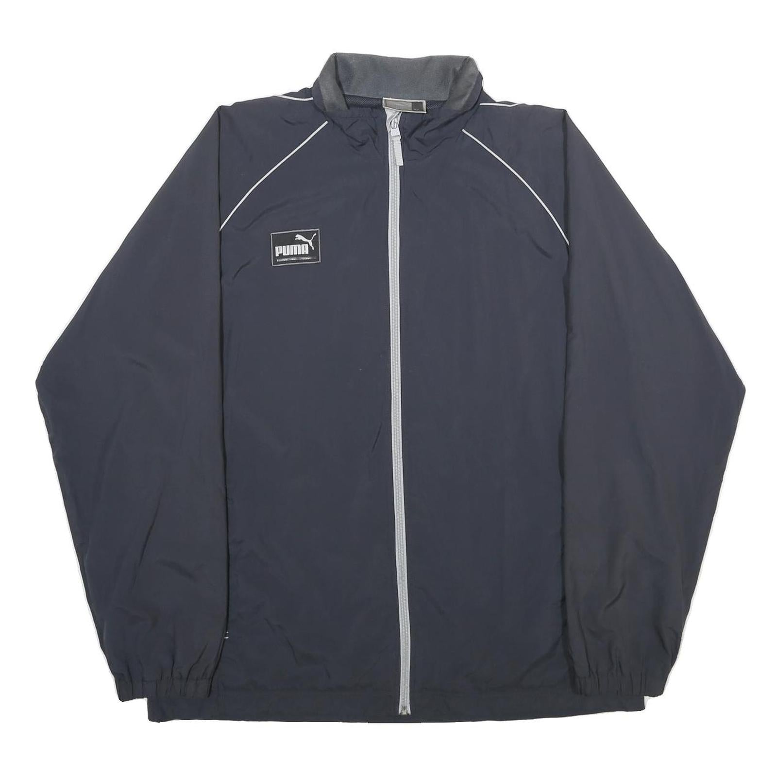 PUMA Mens Black Zip Jacket XL Polyester Plain Athletic Sports Casual Lightweight