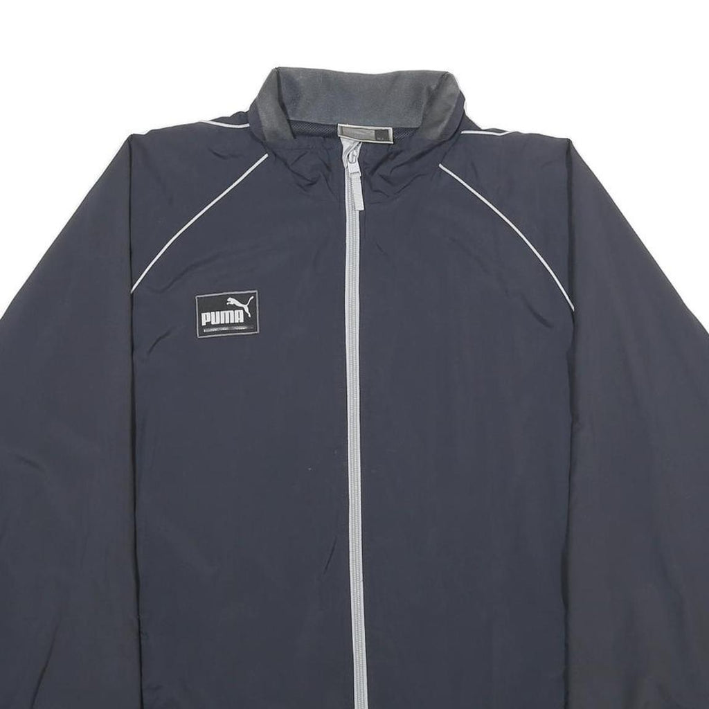 PUMA Mens Black Zip Jacket XL Polyester Plain Athletic Sports Casual Lightweight