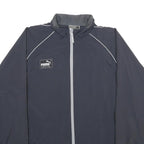 PUMA Mens Black Zip Jacket XL Polyester Plain Athletic Sports Casual Lightweight