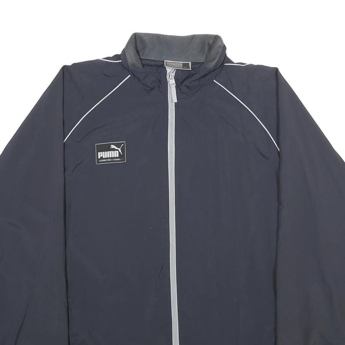 PUMA Mens Black Zip Jacket XL Polyester Plain Athletic Sports Casual Lightweight