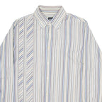 BOSS Mens Shirt Beige Striped Long Sleeve L