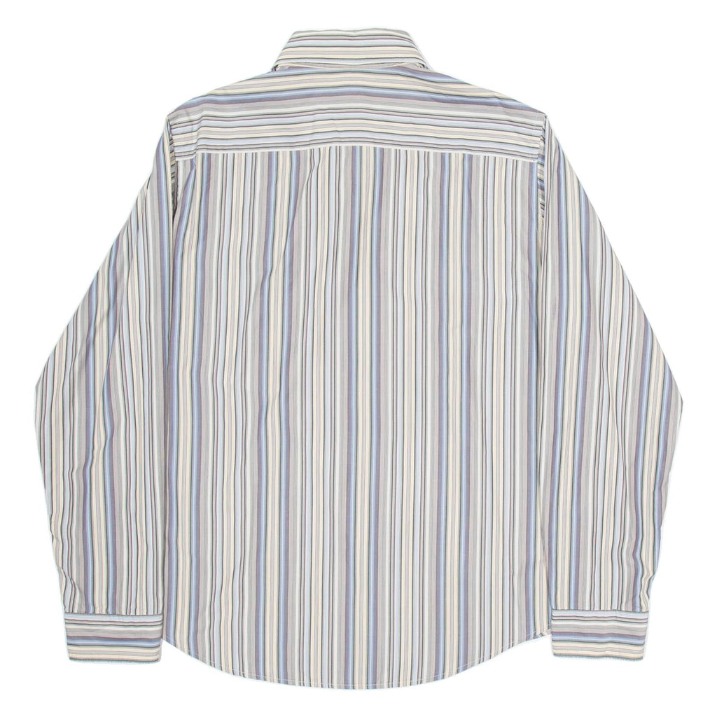BOSS Mens Shirt Beige Striped Long Sleeve L