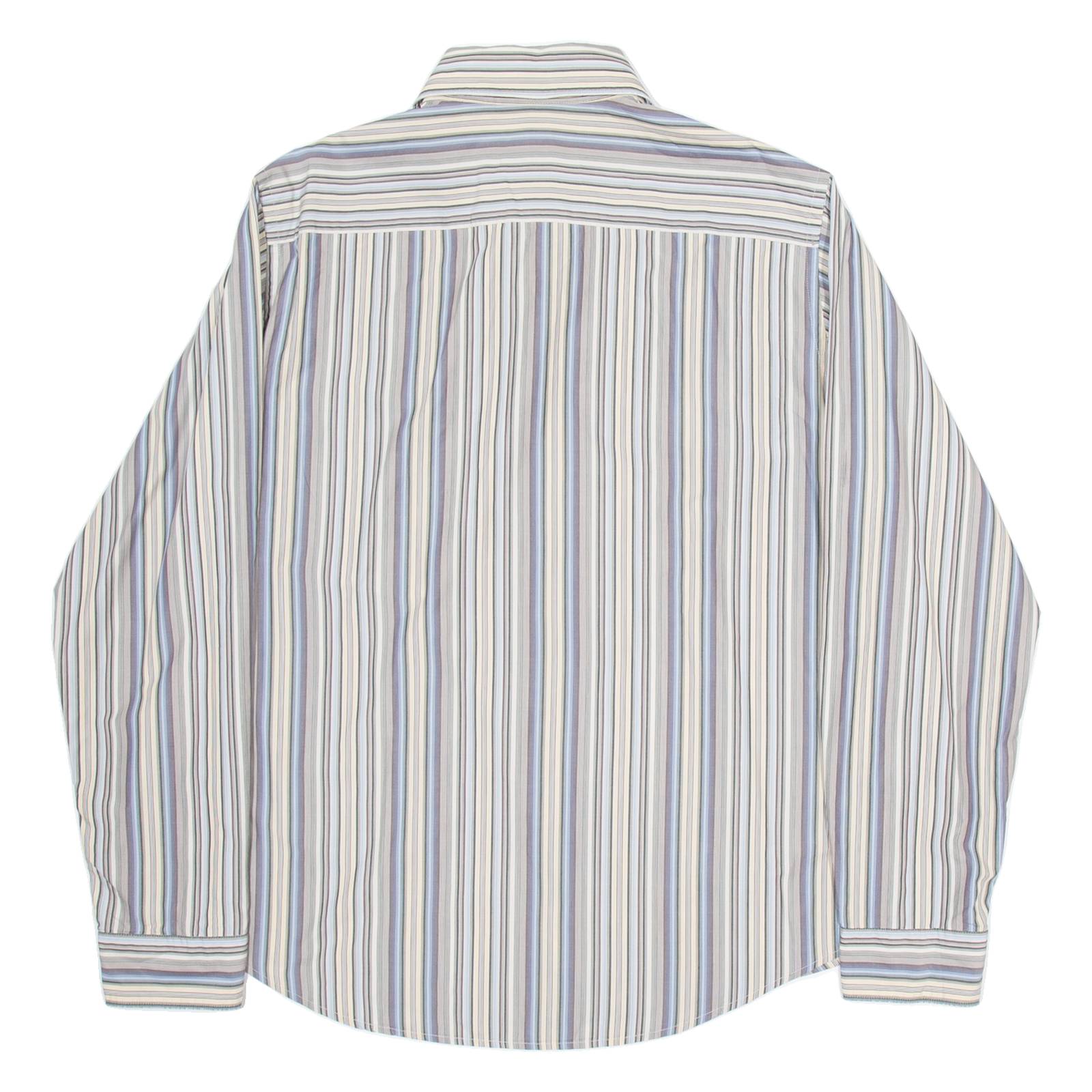 BOSS Mens Shirt Beige Striped Long Sleeve L