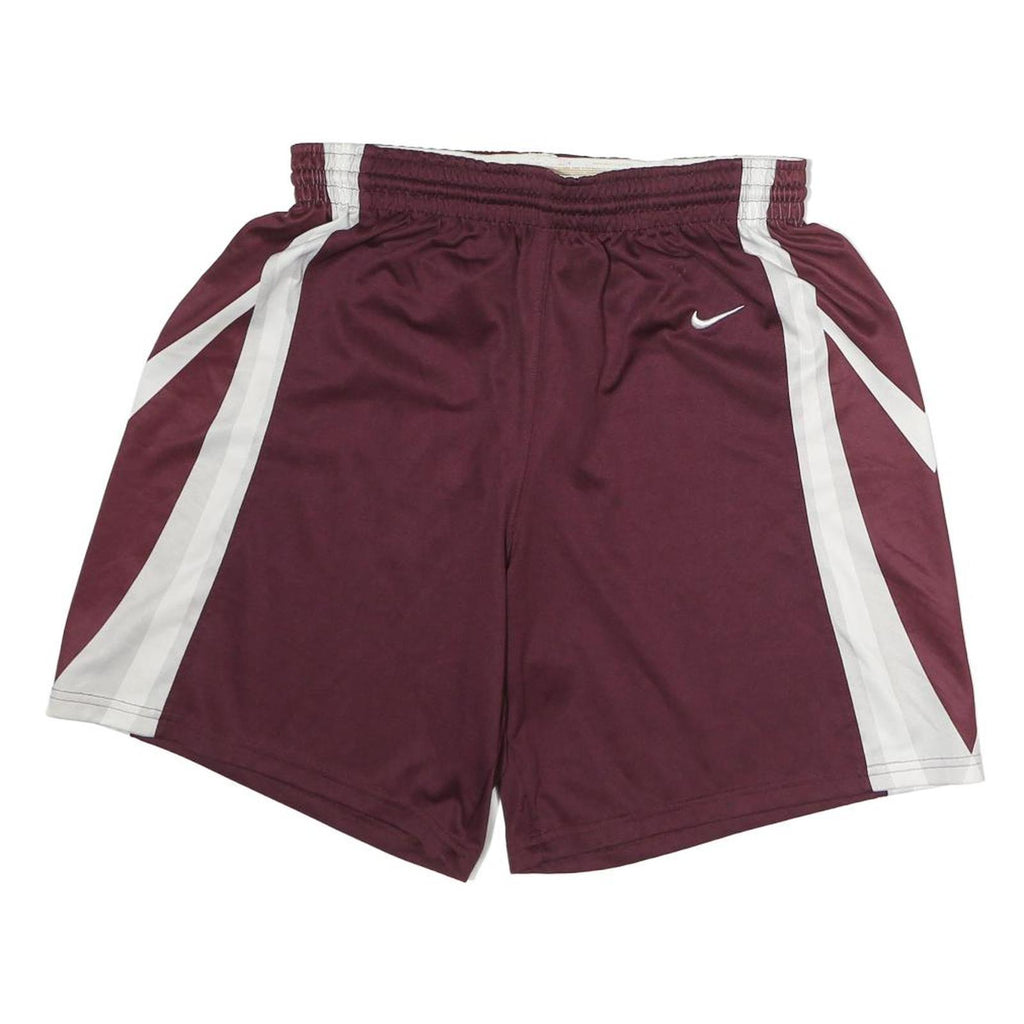 NIKE Mens Shorts Maroon & White Casual M W27 Sportswear Polyester Athletic