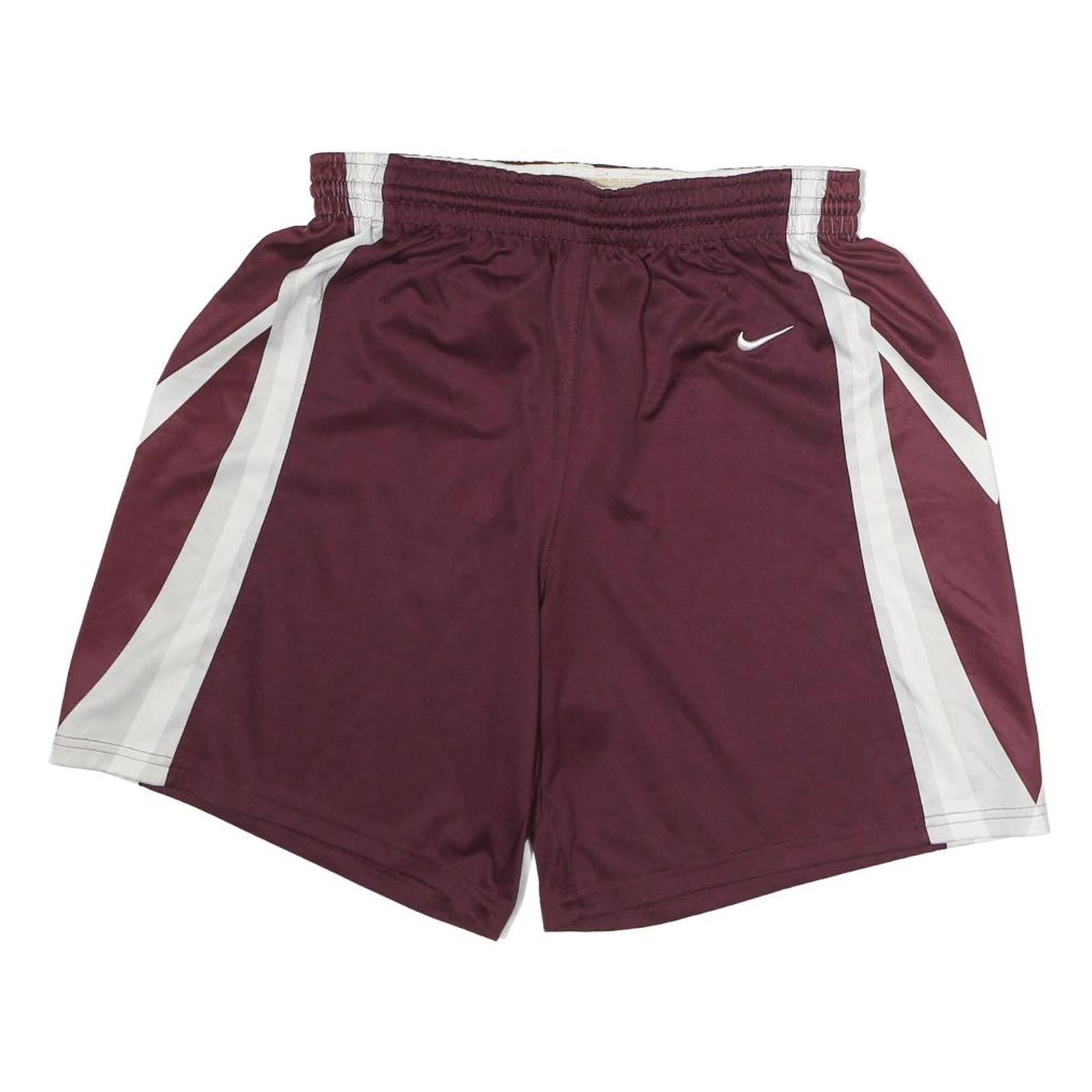 NIKE Mens Shorts Maroon & White Casual M W27 Sportswear Polyester Athletic