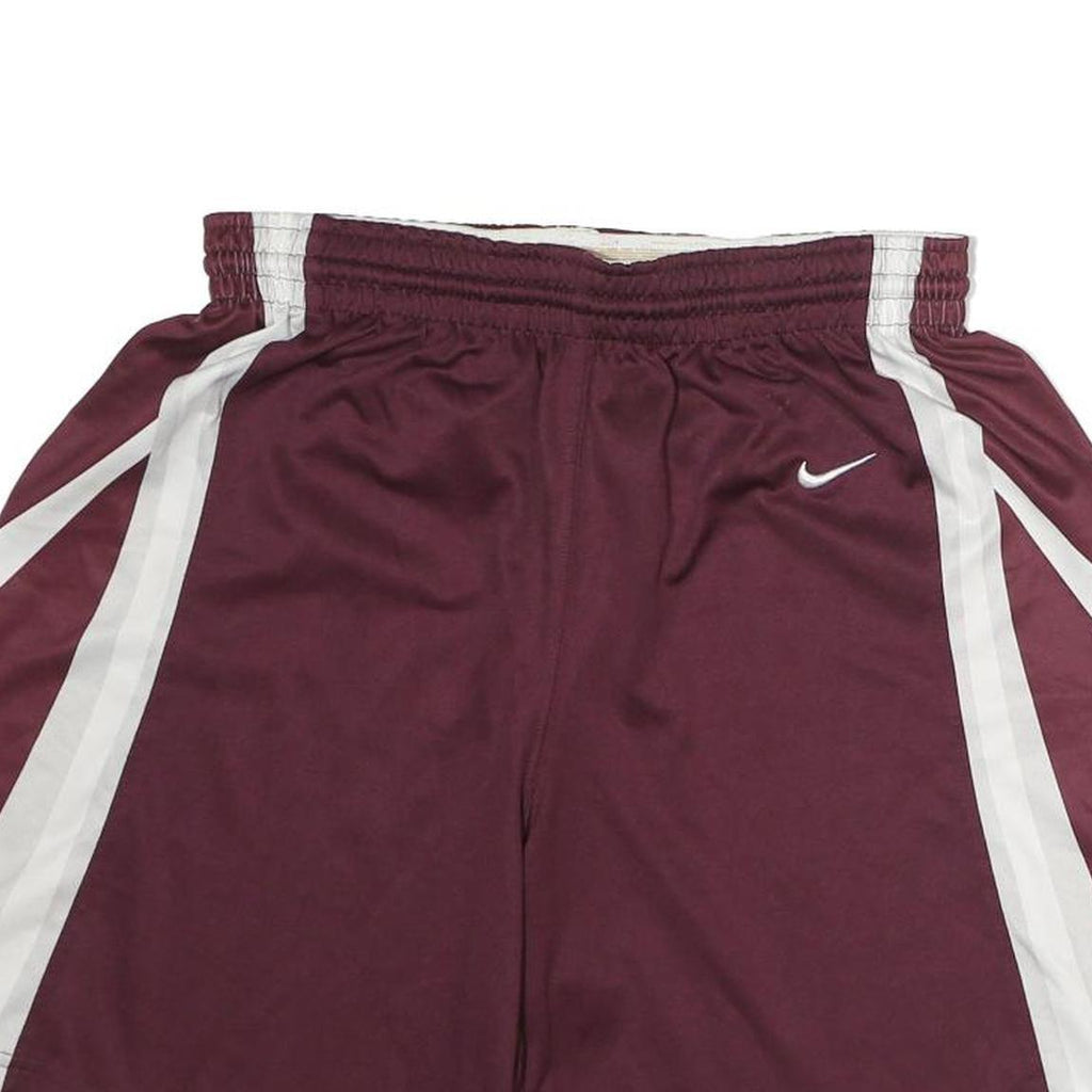 NIKE Mens Shorts Maroon & White Casual M W27 Sportswear Polyester Athletic