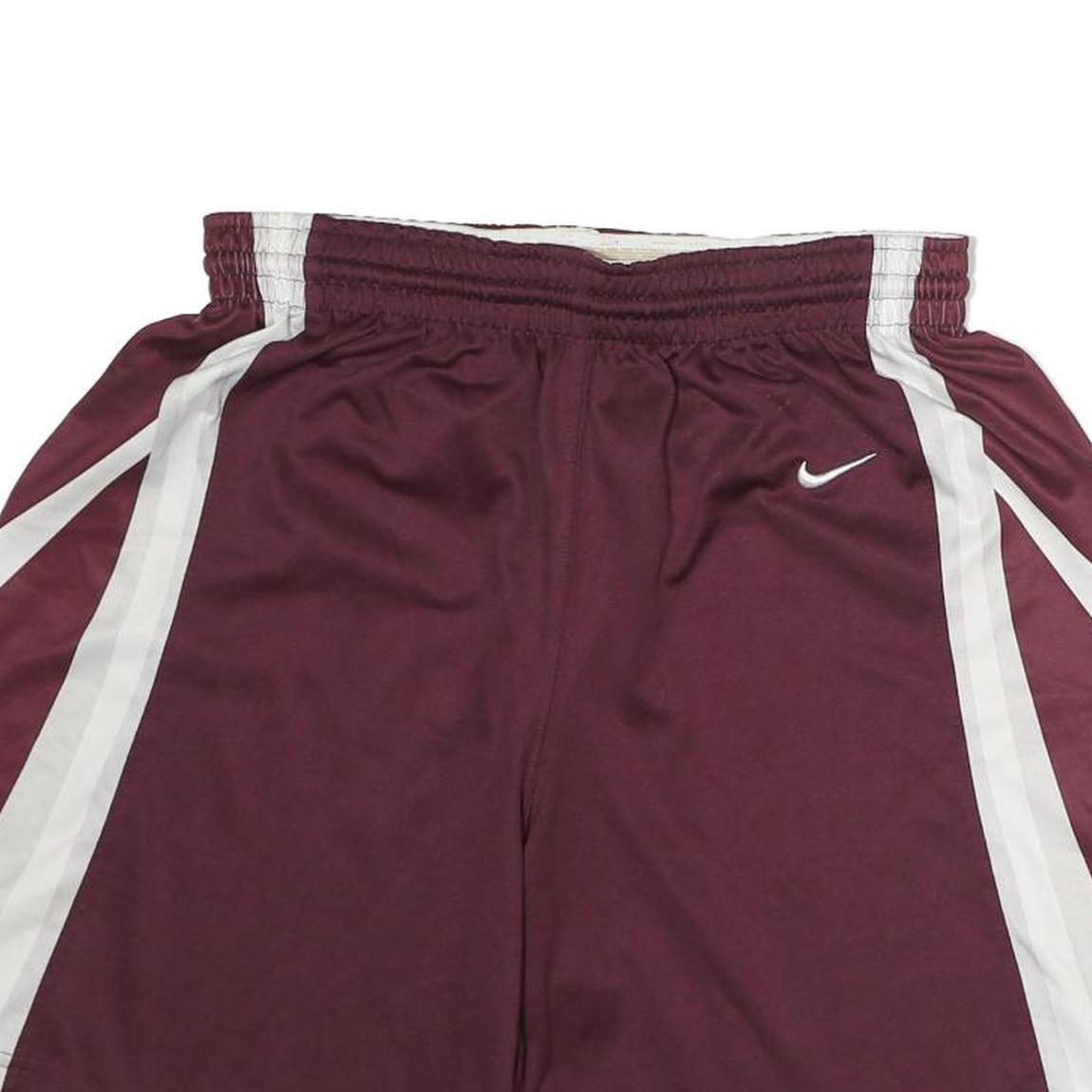 NIKE Mens Shorts Maroon & White Casual M W27 Sportswear Polyester Athletic