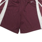 NIKE Mens Shorts Maroon & White Casual M W27 Sportswear Polyester Athletic