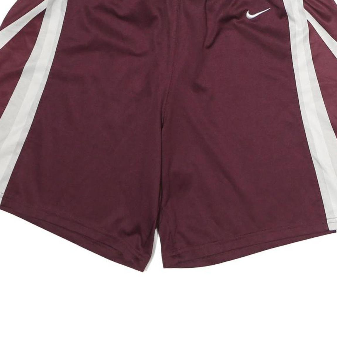 NIKE Mens Shorts Maroon & White Casual M W27 Sportswear Polyester Athletic