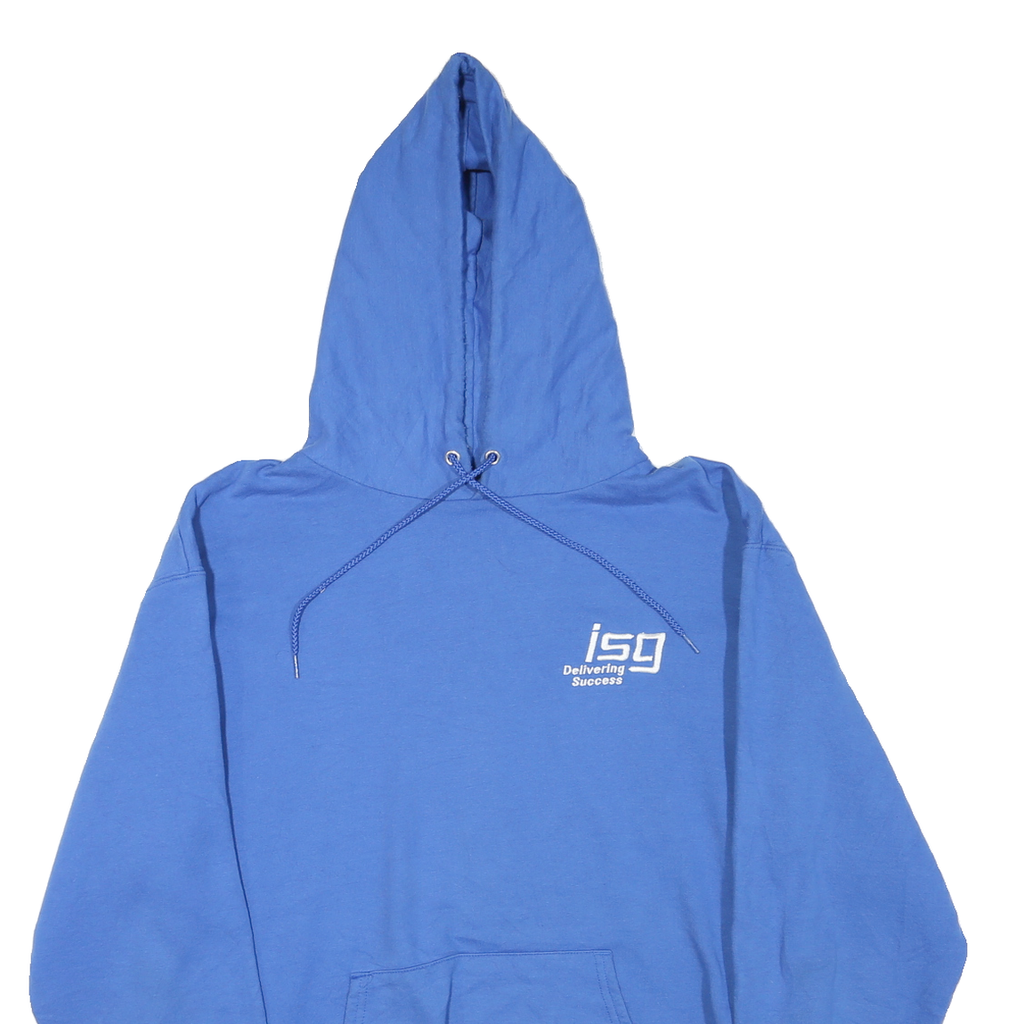 CHAMPION Mens Blue Hoodie L Cotton Blend Pullover Sweater Casual