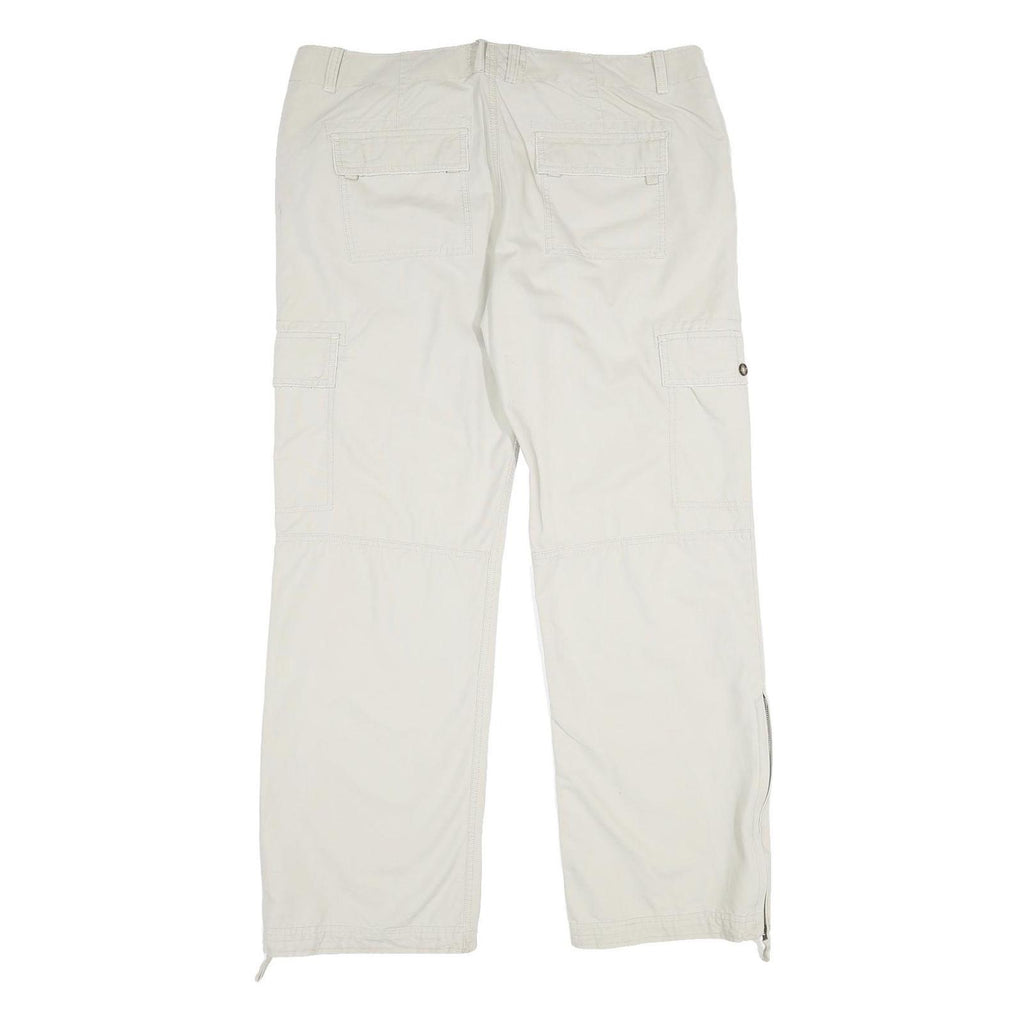 OLD NAVY Womens Cotton Beige Relaxed Straight Trousers W40 L34 Casual Zip Cargo