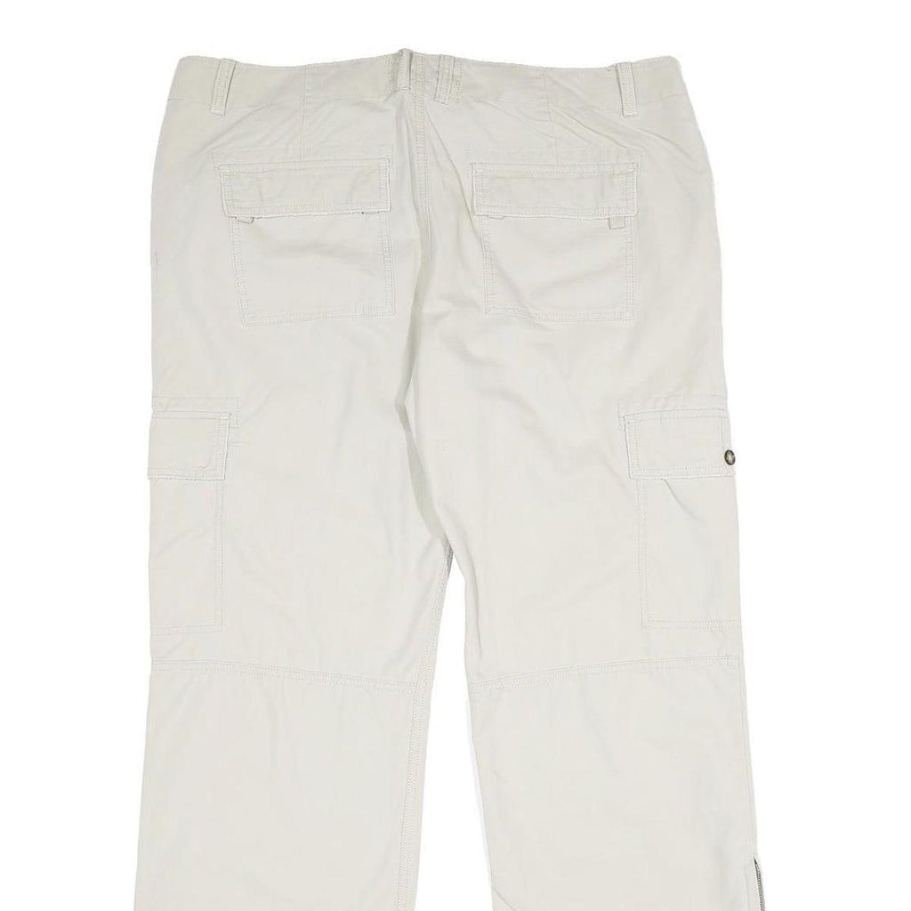 OLD NAVY Womens Cotton Beige Relaxed Straight Trousers W40 L34 Casual Zip Cargo