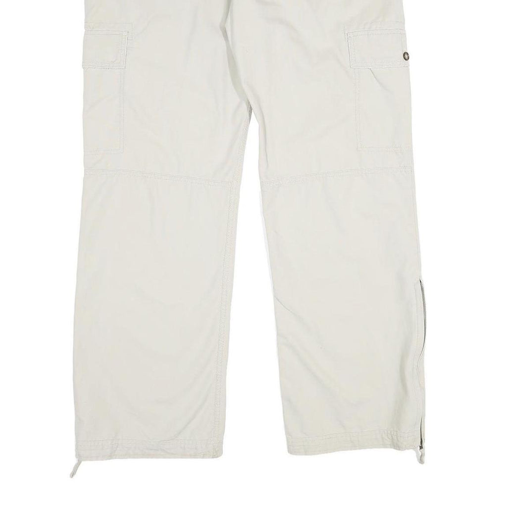 OLD NAVY Womens Cotton Beige Relaxed Straight Trousers W40 L34 Casual Zip Cargo