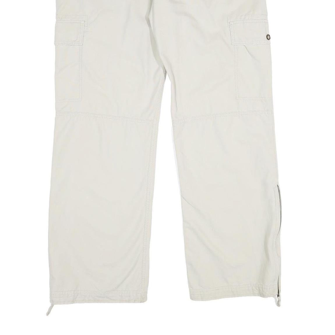 OLD NAVY Womens Cotton Beige Relaxed Straight Trousers W40 L34 Casual Zip Cargo