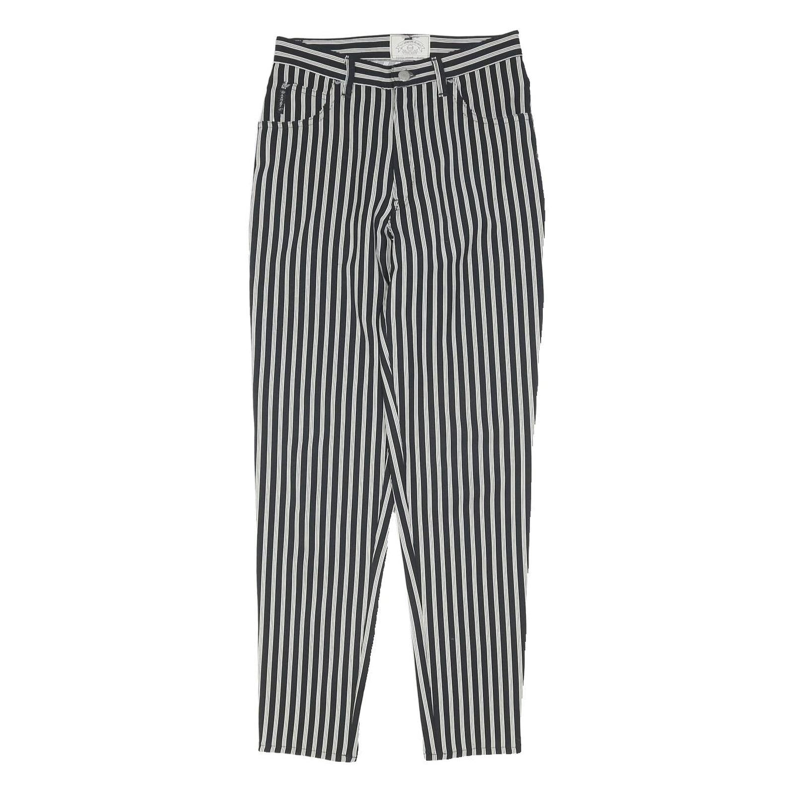 ARMANI JEANS Womens Black & White Classic Straight Trousers W27 L30 Stylish