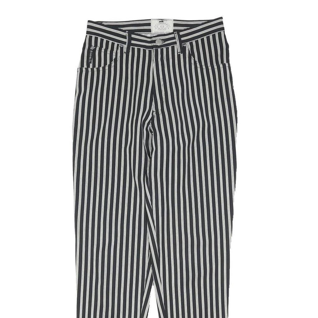 ARMANI JEANS Womens Black & White Classic Straight Trousers W27 L30 Stylish