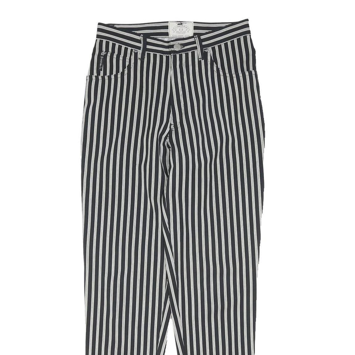 ARMANI JEANS Womens Black & White Classic Straight Trousers W27 L30 Stylish