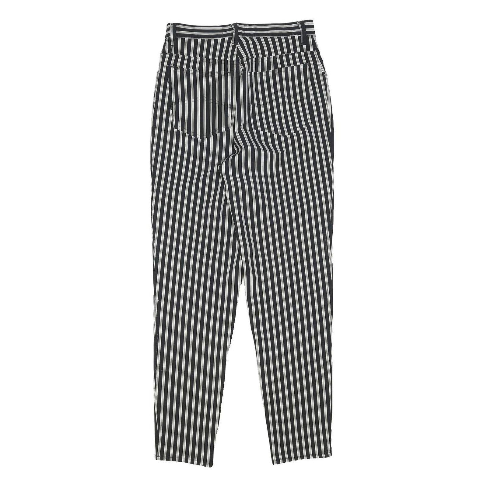 ARMANI JEANS Womens Black & White Classic Straight Trousers W27 L30 Stylish