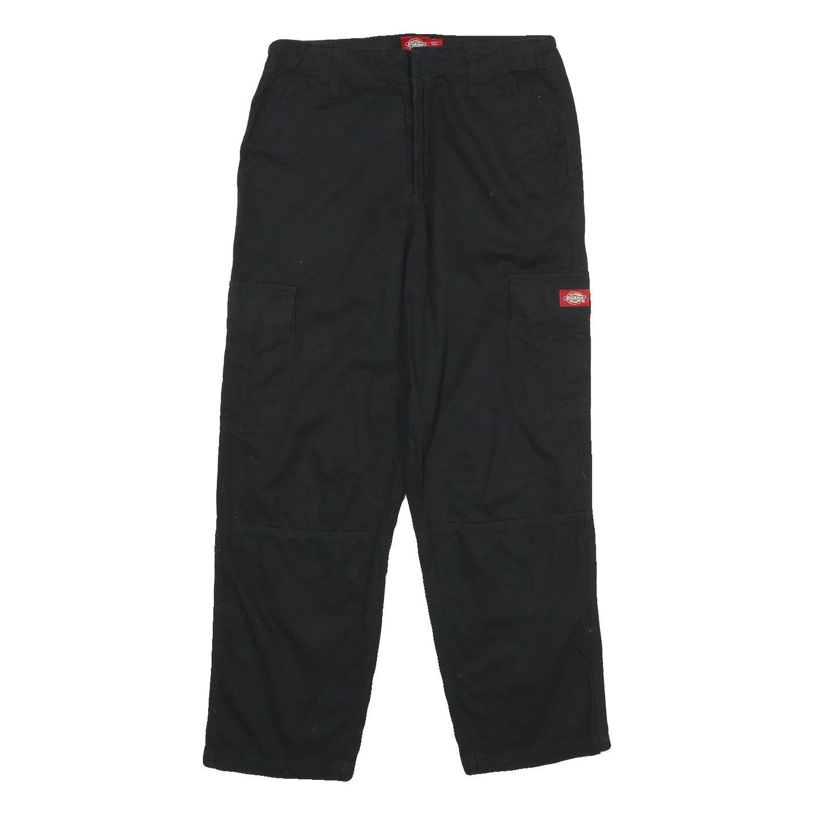 DICKIES Womens Black Regular Fit Straight Leg Trousers W28 L27 Utility Style