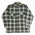 HIGHLAND Mens Green & White Check Shirt L Cotton Blend Long Sleeve Casual