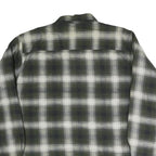 HIGHLAND Mens Green & White Check Shirt L Cotton Blend Long Sleeve Casual