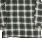 HIGHLAND Mens Green & White Check Shirt L Cotton Blend Long Sleeve Casual