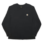 CARHARTT Mens Black Casual Long Sleeve Crew Neck T-Shirt Pocket L