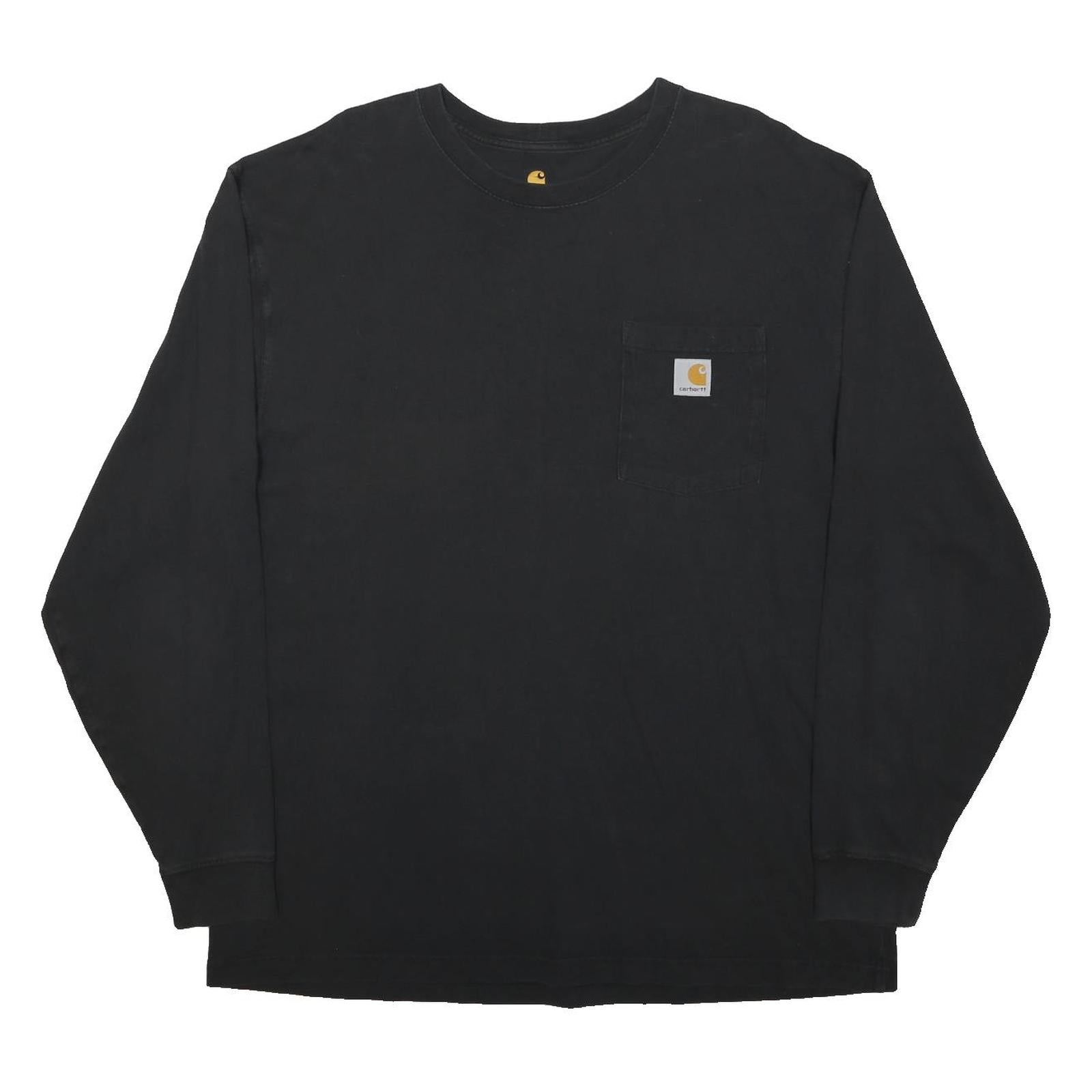 CARHARTT Mens Black Casual Long Sleeve Crew Neck T-Shirt Pocket L