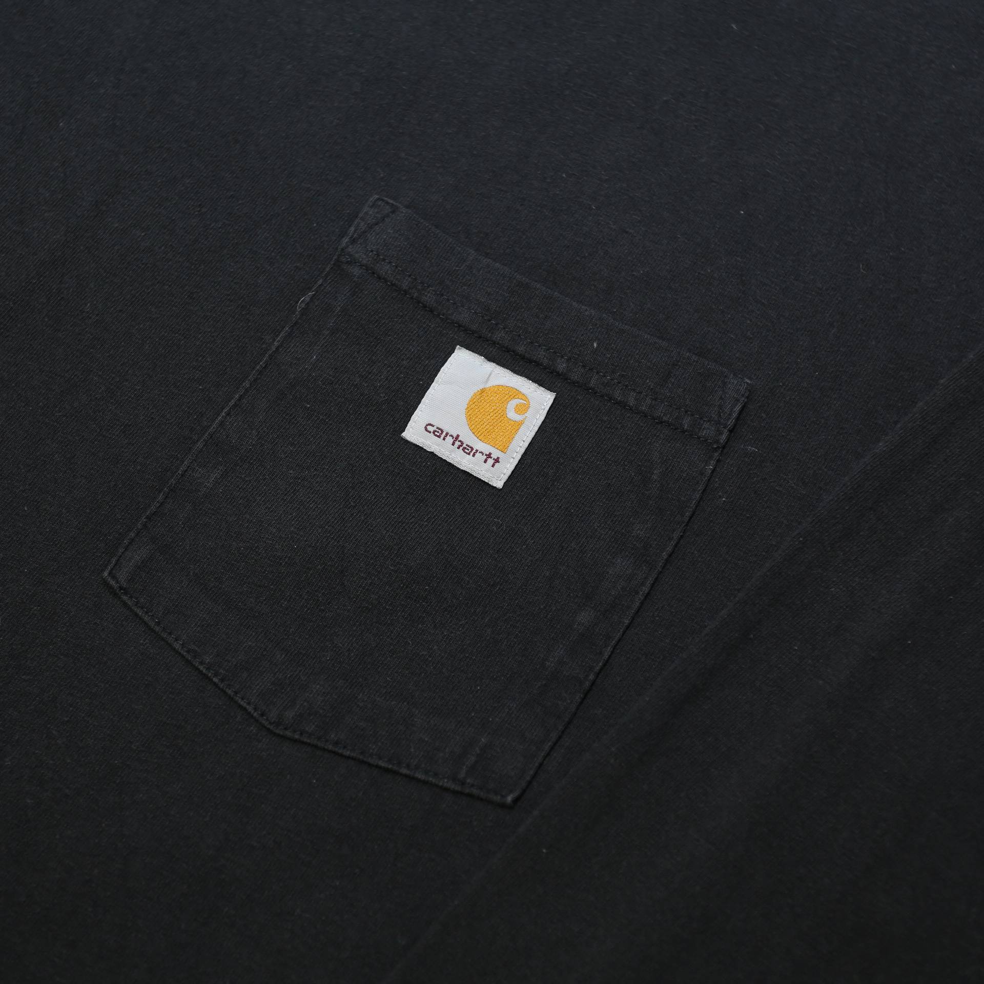 CARHARTT Mens Black Casual Long Sleeve Crew Neck T-Shirt Pocket L