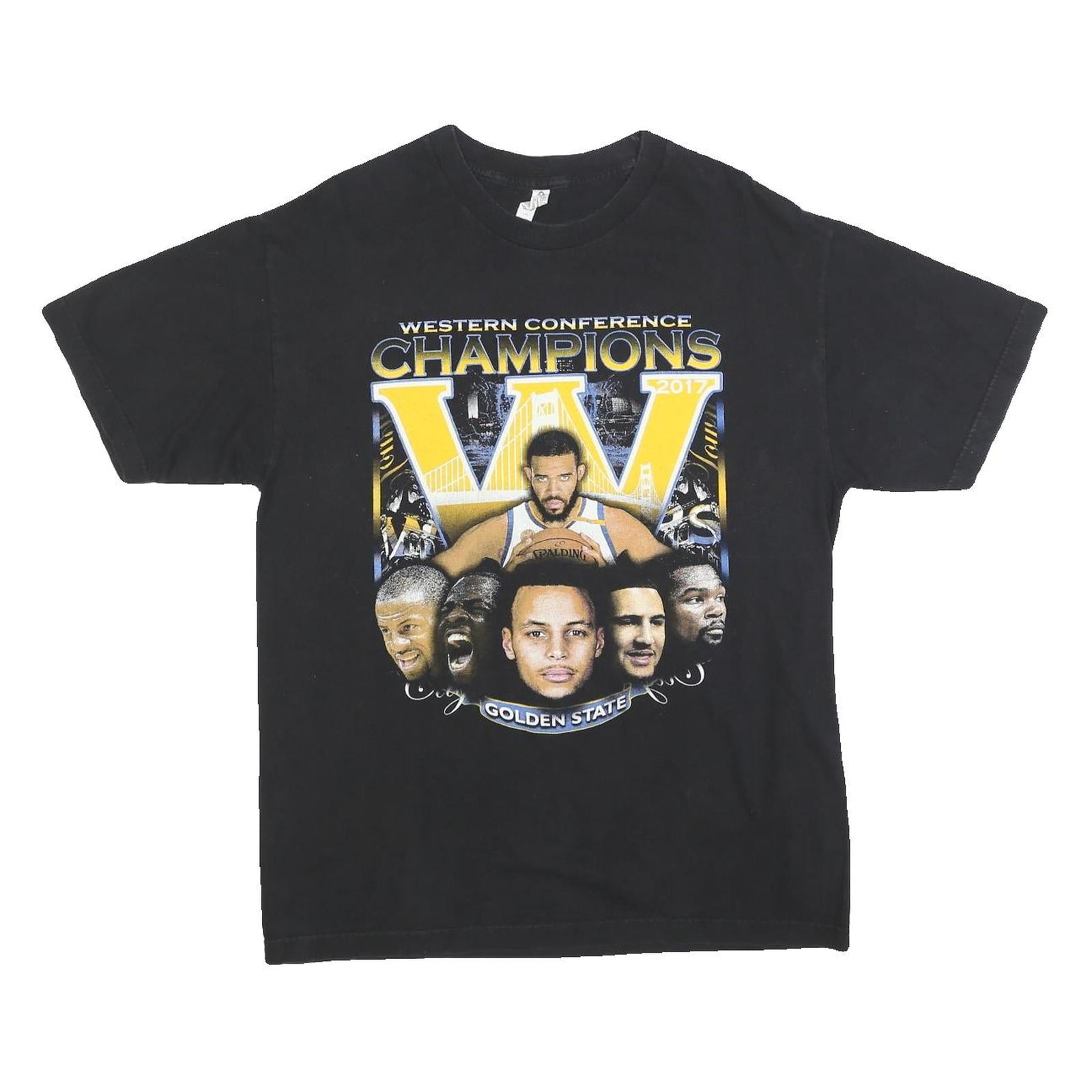 AL SPORT Mens Black Golden State Western Conference Champions Graphic T-Shirt L
