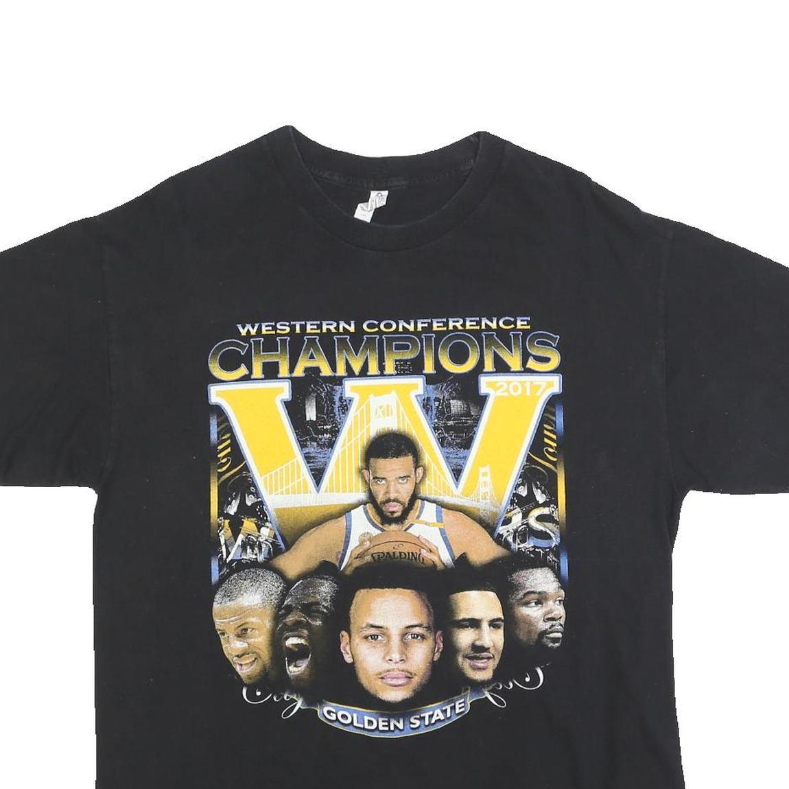 AL SPORT Mens Black Golden State Western Conference Champions Graphic T-Shirt L