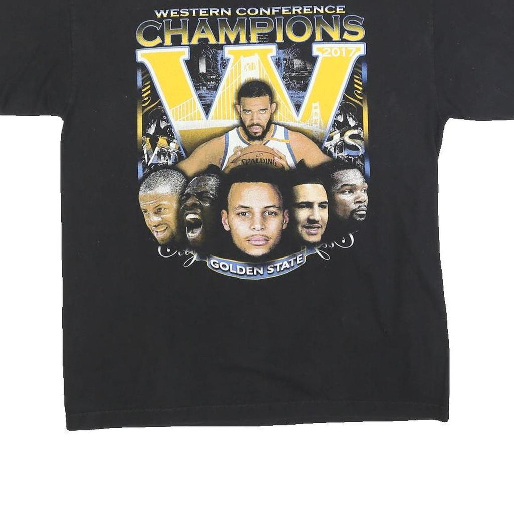 AL SPORT Mens Black Golden State Western Conference Champions Graphic T-Shirt L
