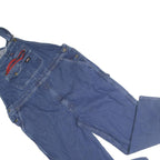 DICKIES Mens Blue Denim Dungarees Relaxed Cotton Blend L W44 L30 Workwear