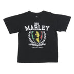 ZION Mens Black Bob Marley Graphic T-Shirt M Short Sleeve Crew Neck Cotton Blend