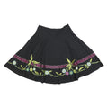PHASE EIGHT Womens Black Floral Swing Knee Length Skirt Cotton Woven UK 14