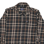 SMITHS Mens Black & Brown Check Shirt M Cotton Blend Casual Button Front