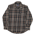 SMITHS Mens Black & Brown Check Shirt M Cotton Blend Casual Button Front