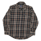SMITHS Mens Black & Brown Check Shirt M Cotton Blend Casual Button Front