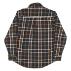 SMITHS Mens Black & Brown Check Shirt M Cotton Blend Casual Button Front