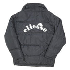 ELLESSE Mens Black Sportswear Jacket S Polyester Blend Plain Zip Warm Padded