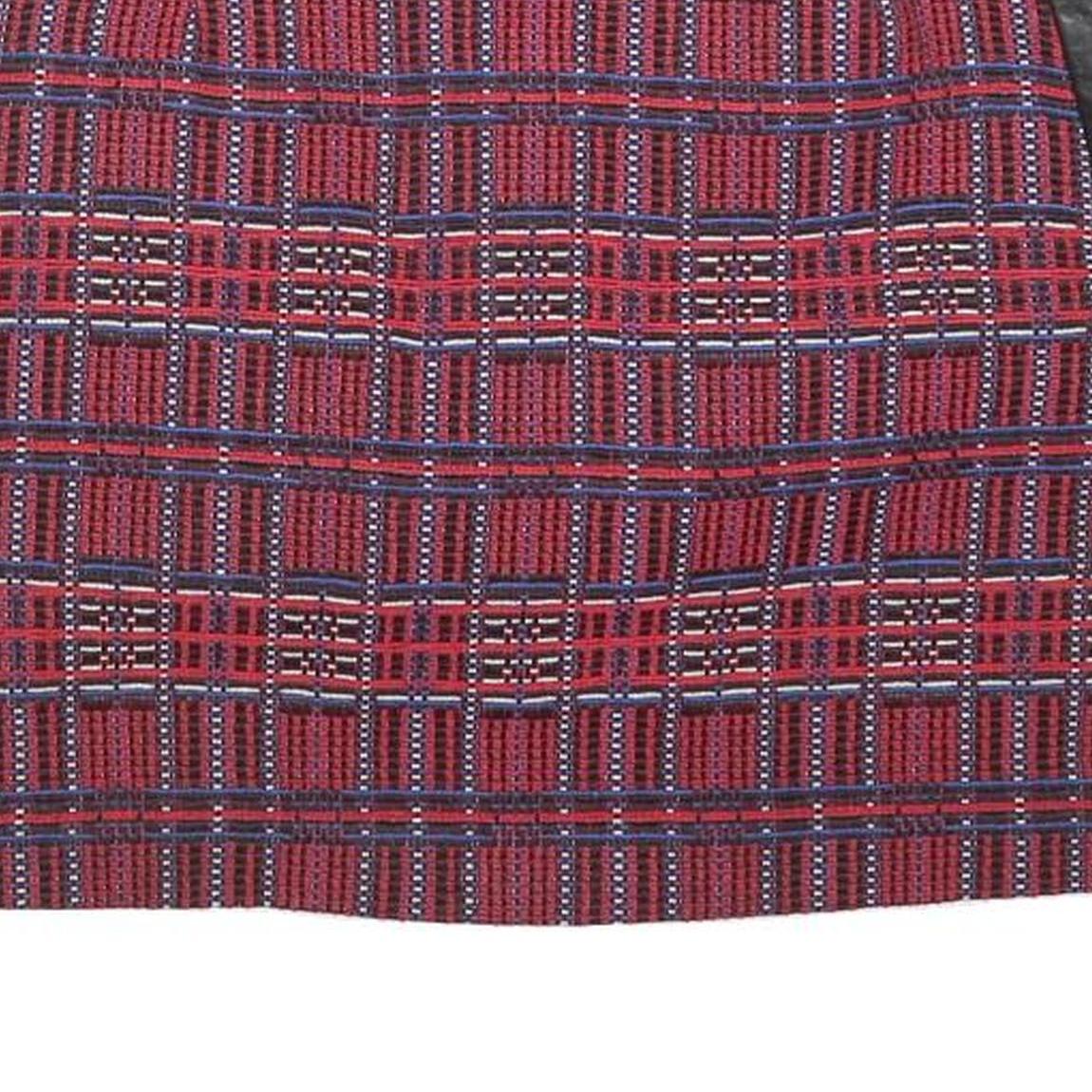 CLAUDIE PIERLOT Womens Red Mini Cotton Blend Skirt S Plaid Pattern Zip Closure