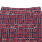 CLAUDIE PIERLOT Womens Red Mini Cotton Blend Skirt S Plaid Pattern Zip Closure