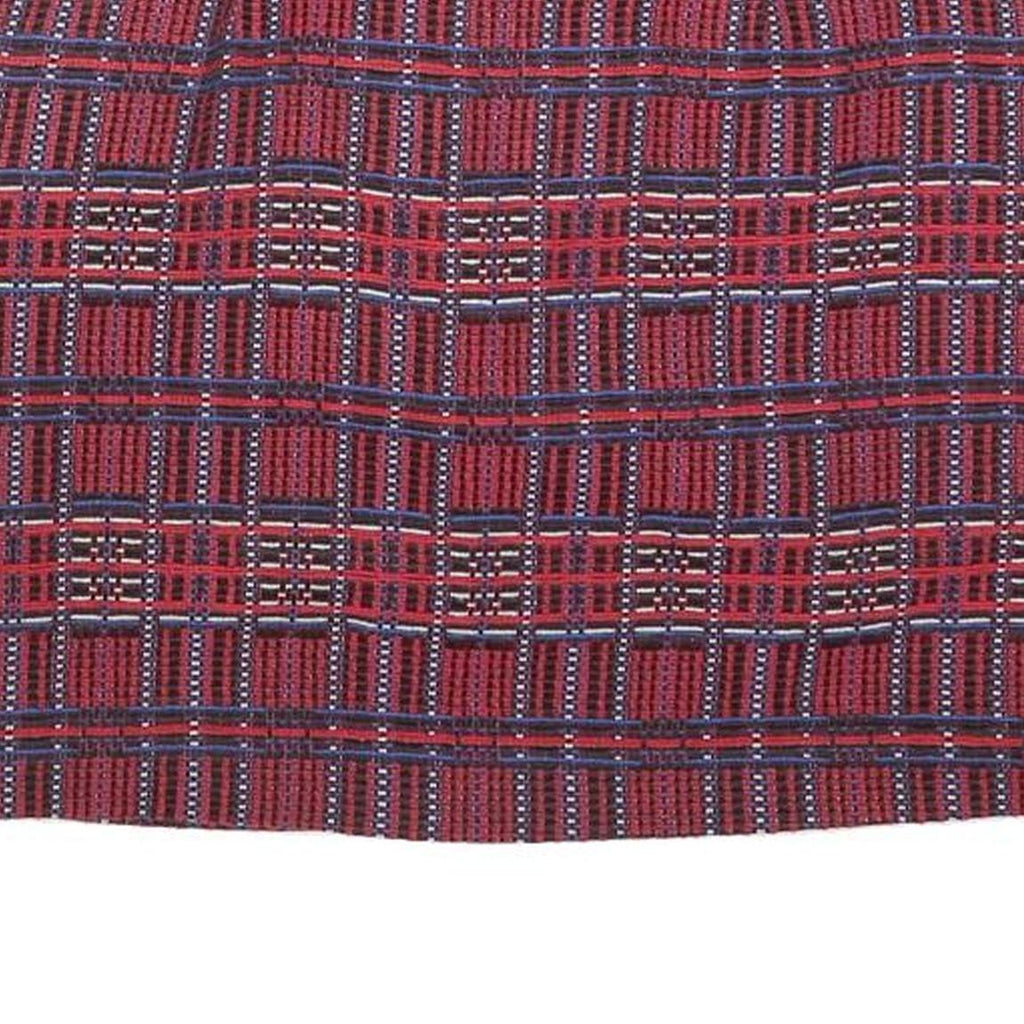 CLAUDIE PIERLOT Womens Red Mini Cotton Blend Skirt S Plaid Pattern Zip Closure