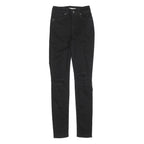 LEVI'S 721 Womens Jeans Black Slim Skinny Denim W24 L30 Distressed Ripped