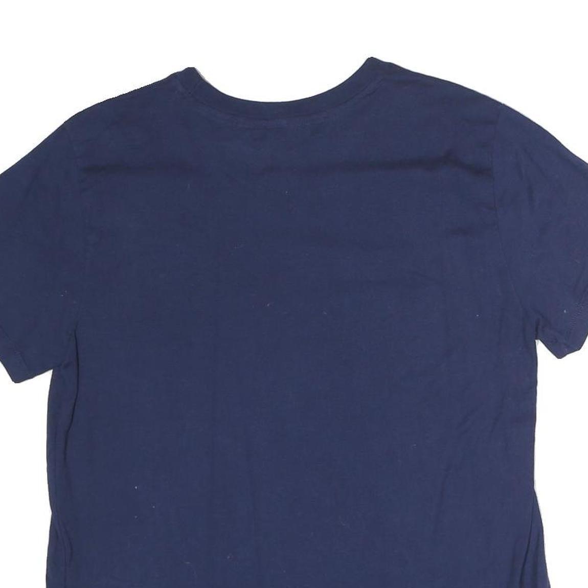 CHAMPION Mens Navy Blue Cotton T-Shirt L Short Sleeve Crew Neck Classic Logo