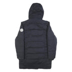 JACK WILLS Womens Navy Blue Puffer Jacket UK 12 Cotton Blend Hooded Zip