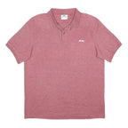 SLAZENGER Mens Pink Short Sleeve Plain Polo Shirt L Casual Sports Style